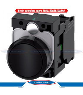 Botón pulsador negro momentaneo 3SU1100-0AB10-1BA0 SIEMENS