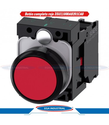 Botón de plástico rojo 3SU1100-0AB20-1CA0 SIEMENS