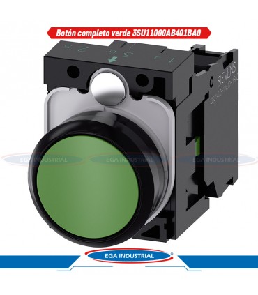 Botón de plástico verde 3SU1100-0AB40-1BA0 SIEMENS