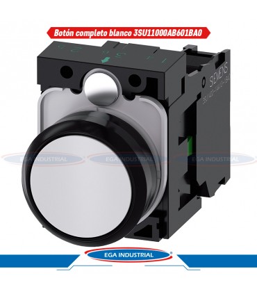 Botón de plástico blanco 3SU1100-0AB60-1BA0 SIEMENS