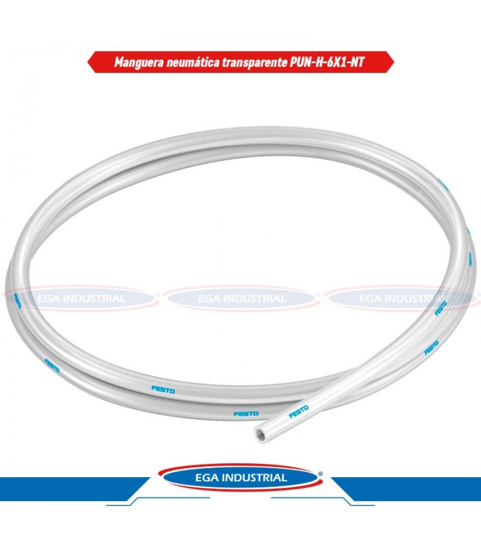 Manguera de aire comprimido con señal fluorecente color 32.8 ft, Ø 0.394 in