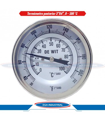 Termómetro bimetálico BMP3X40100 DEWIT