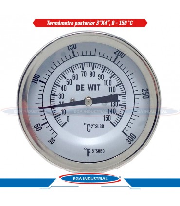 Termómetro bimetálico BMP3X40150 DEWIT