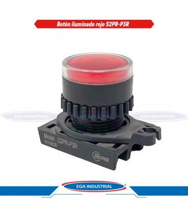Botón iluminado rojo S2PR-P3R AUTONICS