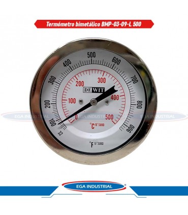 Termómetro bimetálico BMP-03-09-L 500 DEWIT
