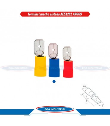 Terminal macho aislada AE51201 ARGOS