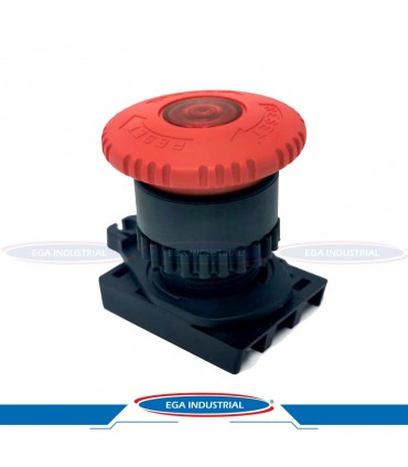 Botón hongo paro emergencia rojo LED S2ER-E4R