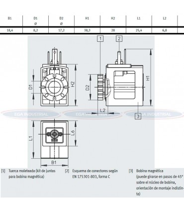 Bobina 12VCD VACS-C-C1-5 8025331 FESTO