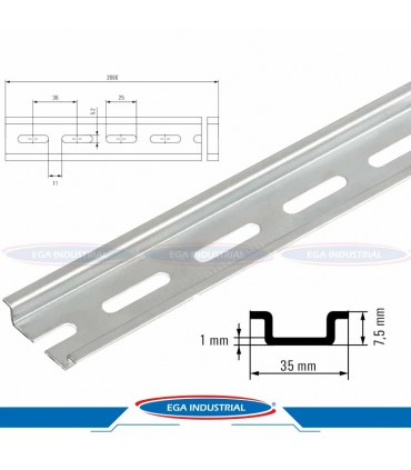 Riel DIN Perforado 0514500000 WEIDMULLER