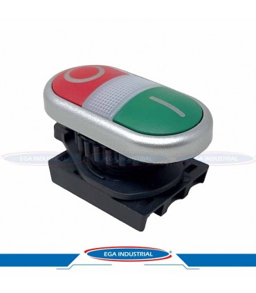 Cabeza botón doble paro y arranque iluminado S2TR-P3W AUTONICS