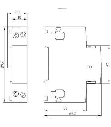 Dimensiones Disparador por subtensión 3RV2922-1CV0 SIEMENS