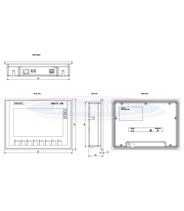 Dimensiones Panel táctil 6AV2123-2GB03-0AX0 SIEMENS