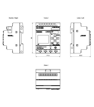 Dimensiones Exactas del Modelo SIEMENS 6ED1052-1MD08-0BA1 | Especificaciones Técnicas