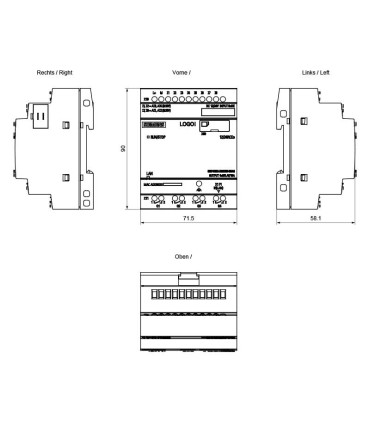 Dimensiones Exactas del Modelo SIEMENS 6ED1052-2MD08-0BA1 | Especificaciones Técnicas