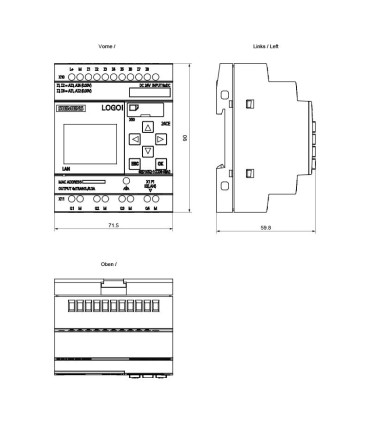 Dimensiones Exactas del Modelo SIEMENS 6ED1052-1CC08-0BA1 | Especificaciones Técnicas