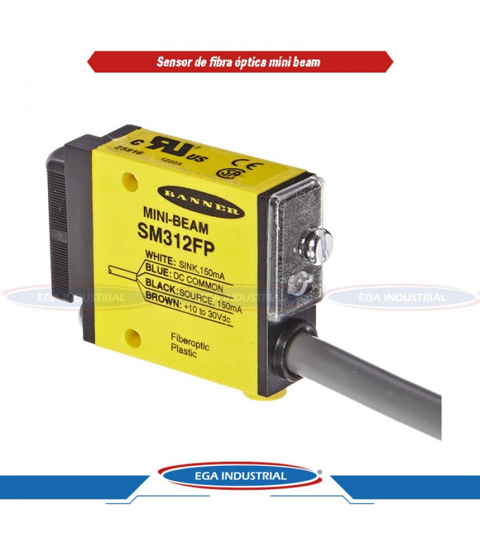 Sensor Mini Beam Sensor fotoeléctrico de fibra óptica mini beam SM312FP BANNER