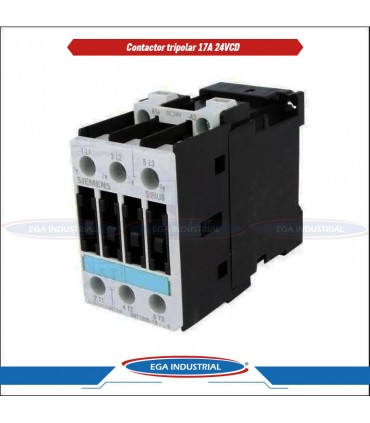 Contactor tripolar 17A 24VDC 3RT1025-1BB40 SIEMENS