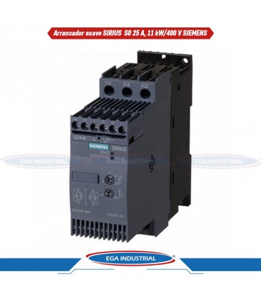 Arrancador suave SIRIUS S0 25 A, 11 kW/400 V, 40 °C AC 200-480 V SIEMENS