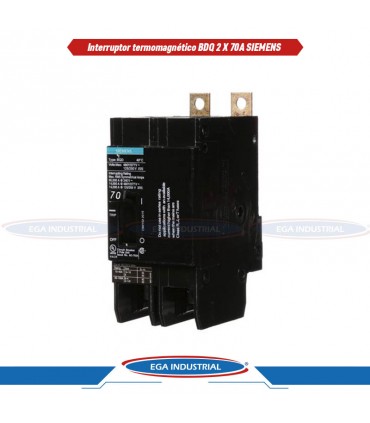 Interruptor termomagnético BDQ 2 X 70A SIEMENS