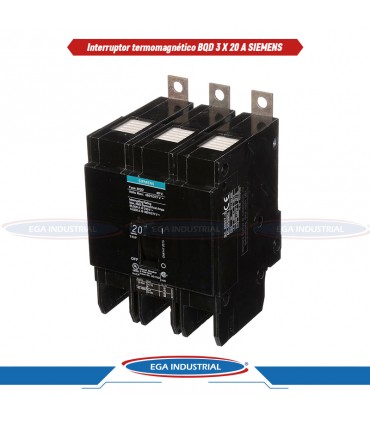 Interruptor termoagnético BQD 3 X 20A SIEMENS