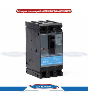 Interruptor termomagnético ED6 3P 20AMP 240/480/600V SIEMENS