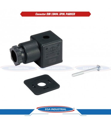 Conecto DIN 1MM 3PIN para válvula PARKER