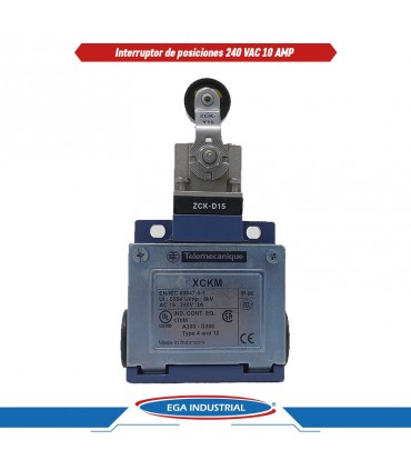 Interruptor de posiciones 240VAC 10AMP XCK TELEMECANIQUE