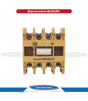 Bloque de contactos 4NA 10A 600V ALLEN BRADLEY
